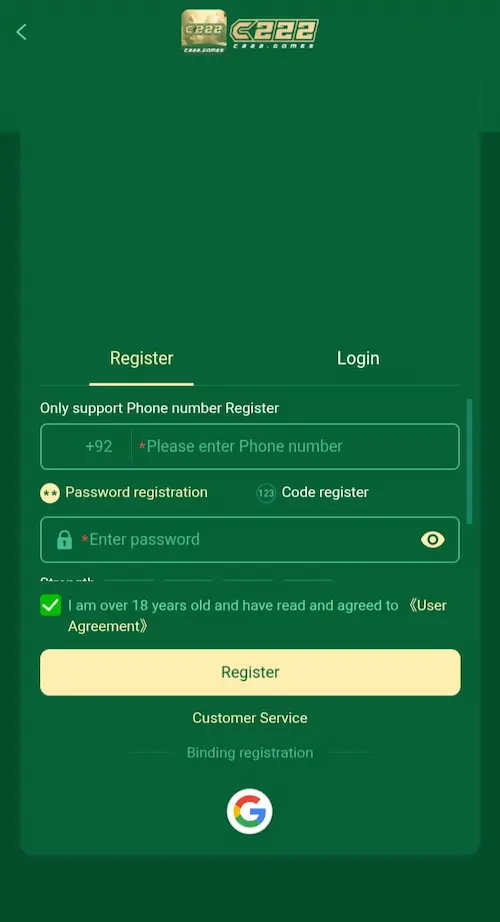 C222 Game Register Now